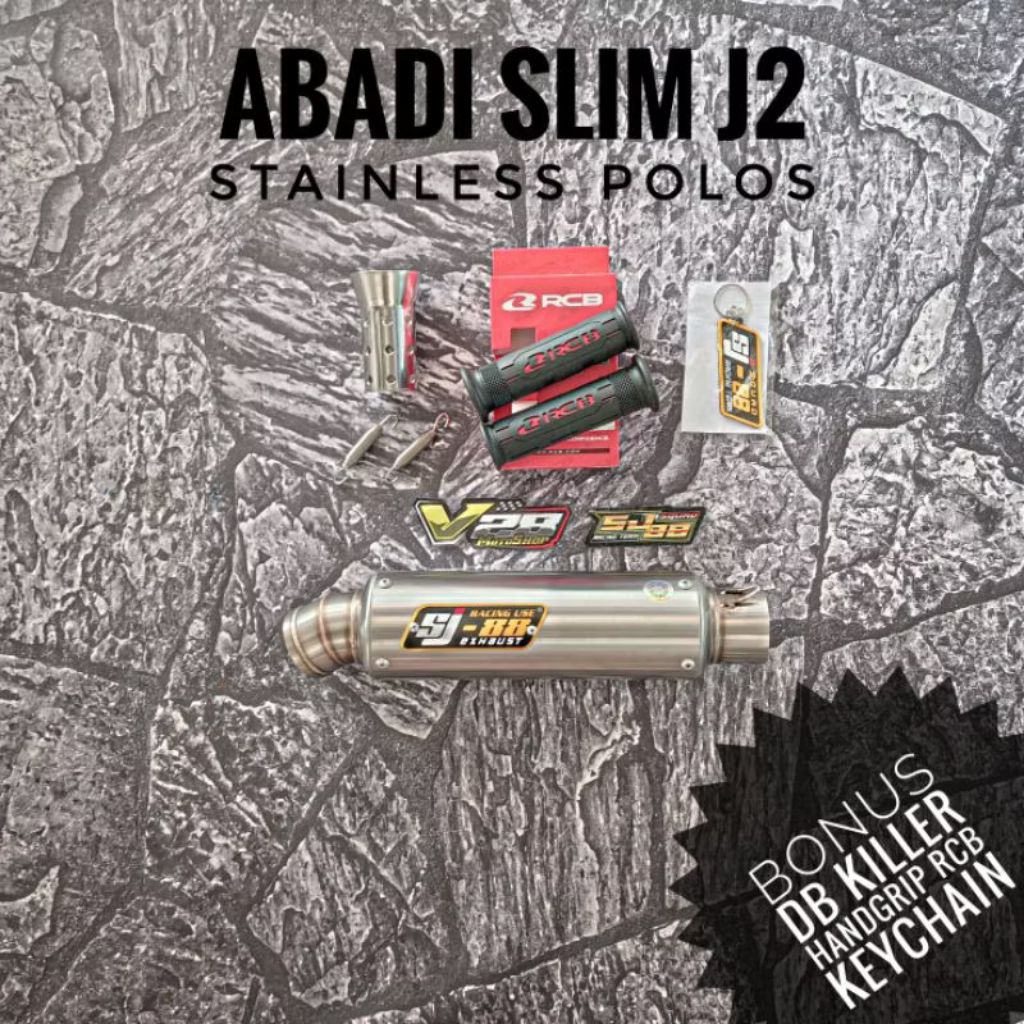 Silincer SJ-88 Abadi Slim J2 J3 Stainless Polos Silinser Original SJ88 Racing Exhaust Selenser Slens