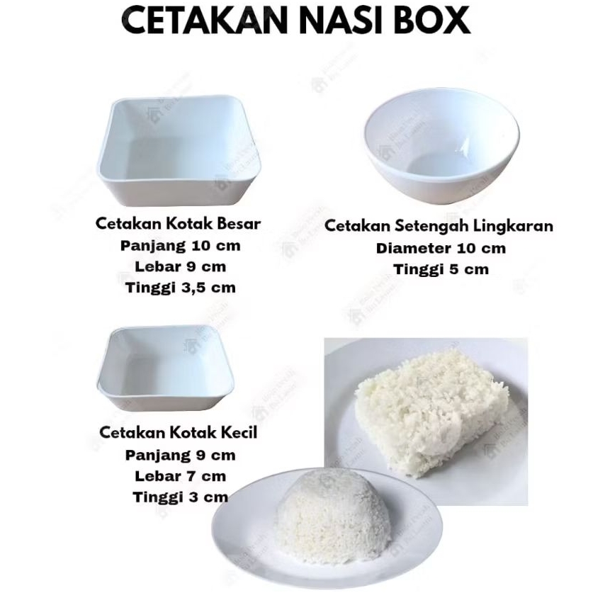 BL - CETAKAN NASI BOX Bentuk Kotak dan Setengah Lingkaran / Cetakan Nasi Kuning Bentuk Kotak / Cetak