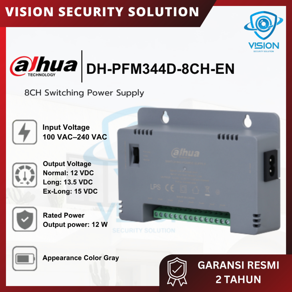 Dahua DH-PFM344D-8CH-EN 8ch / 4ch Power Supply PSU Adaptor 12V/1A