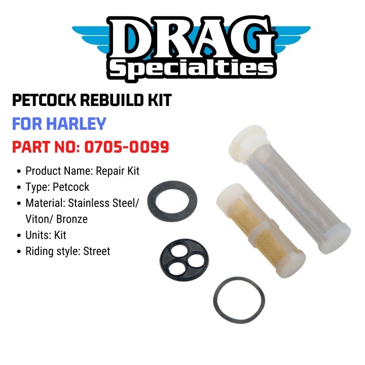 PETCOCK REBUILD KIT FOR HARLEY 0705-0099