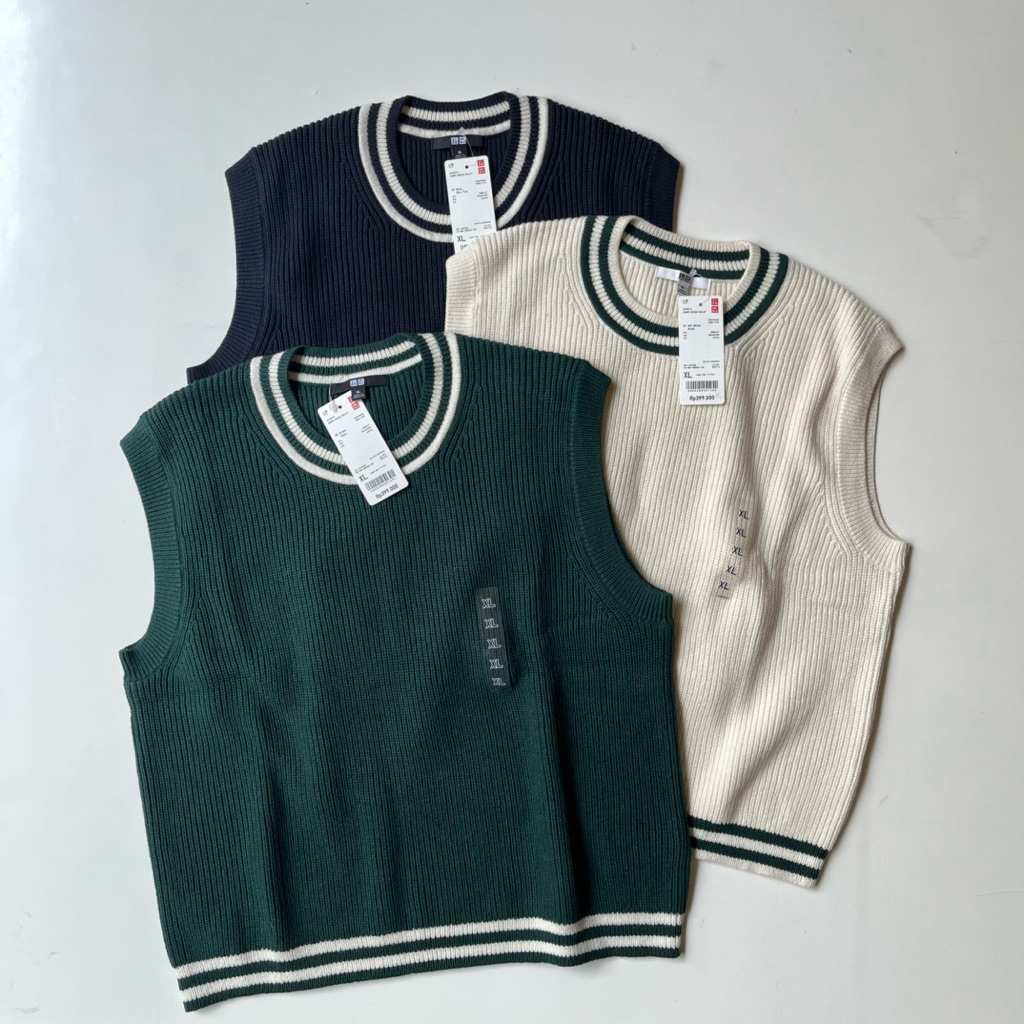 Sale Uniqlo Rompi Rajut Kerah Bulat Original/Sale Uniqlo Knit Vest Original