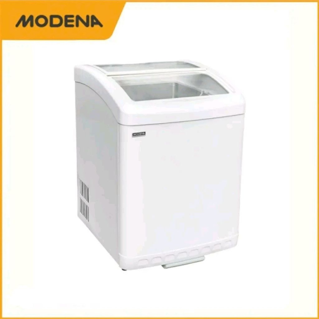 Chest Freezer Sliding Curved Glass Modena MC-0160 W | MC0160W MC0160