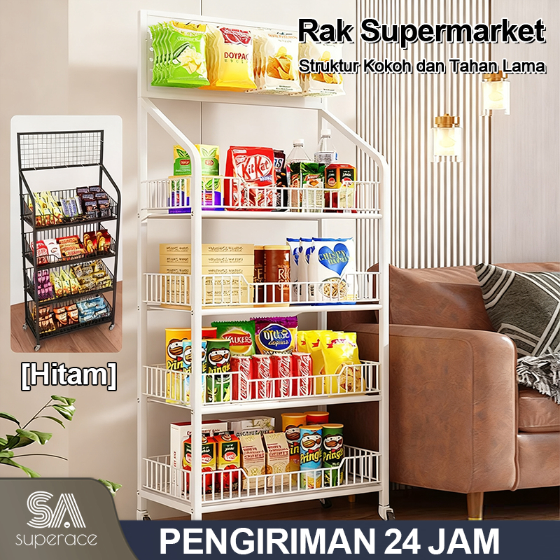 Superace Rak Multifungsi Berkapasitas Besar 3L/4L/5L  Rak Belanjaan, Rak Snack, Rak Snack Bar, Rak B