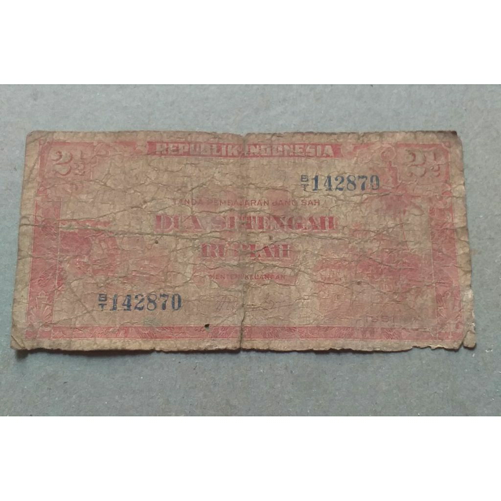 uangkuno indonesia 2,5rupiah tahun1951