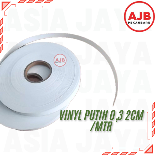 (/MTR) VYNIL PUTIH 0,3 2CM EDGING PUTIH DOFF VINIL