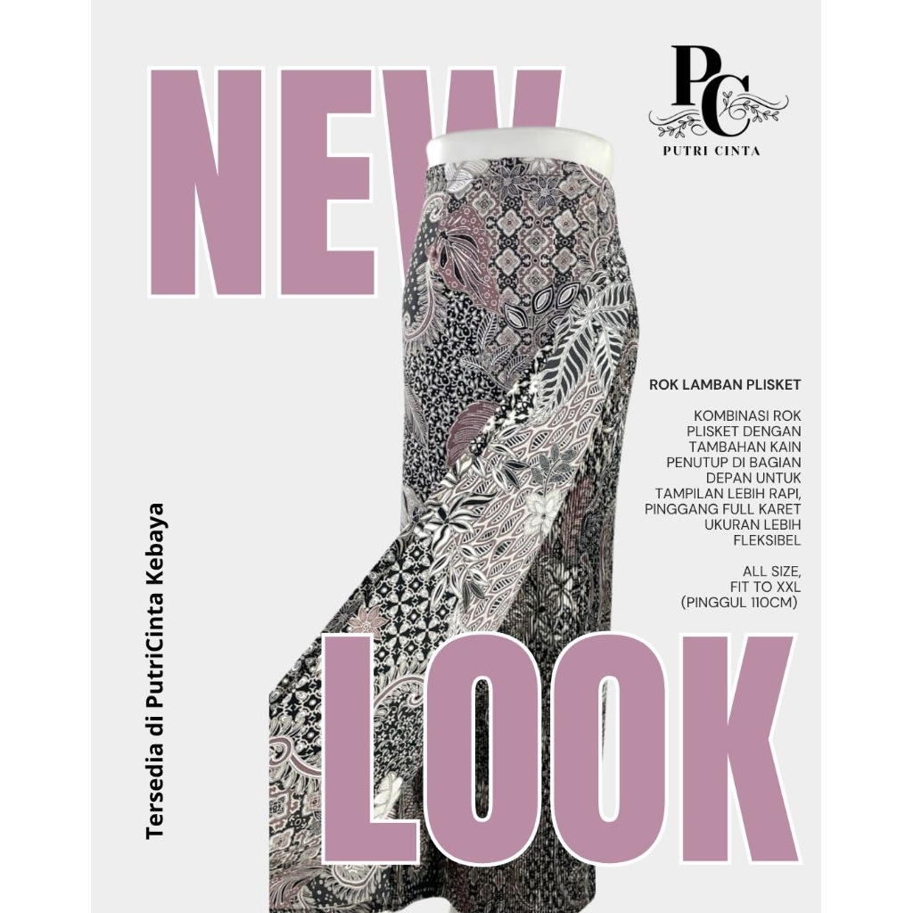 PutriCinta Rok batik plisket lamban Sepan lurus bawahan kebaya span