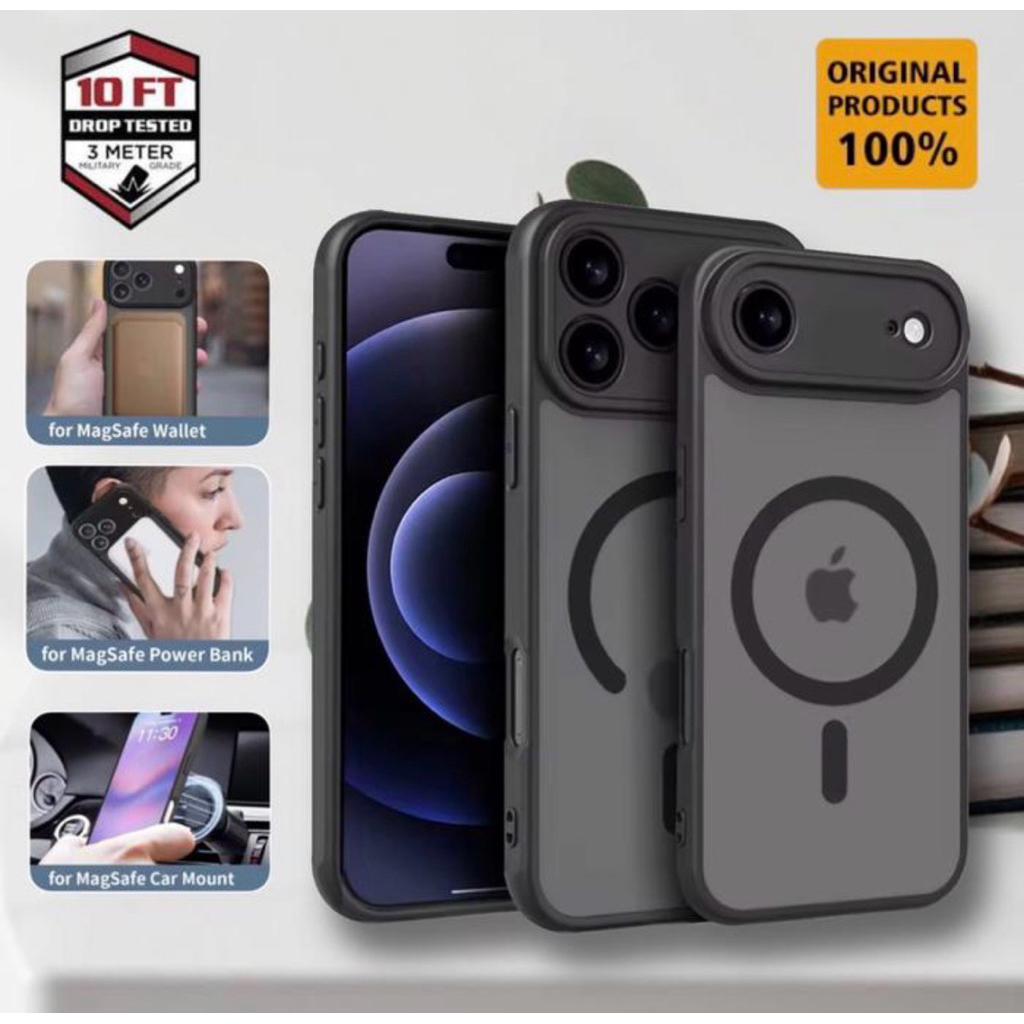 Case For Iphone 17 Pro Max Air Soft Hard Anti Yellow Magsafe Magnetic Clear Hybrid Black Dove MATTE 