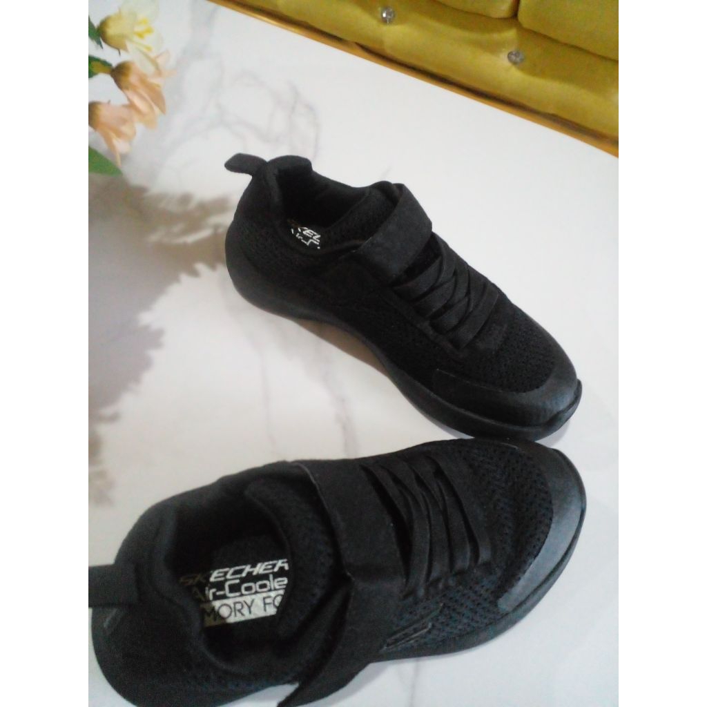 Sepatu Sekolah Anak Hitam 30 - 19 skechers Full Black Preloved