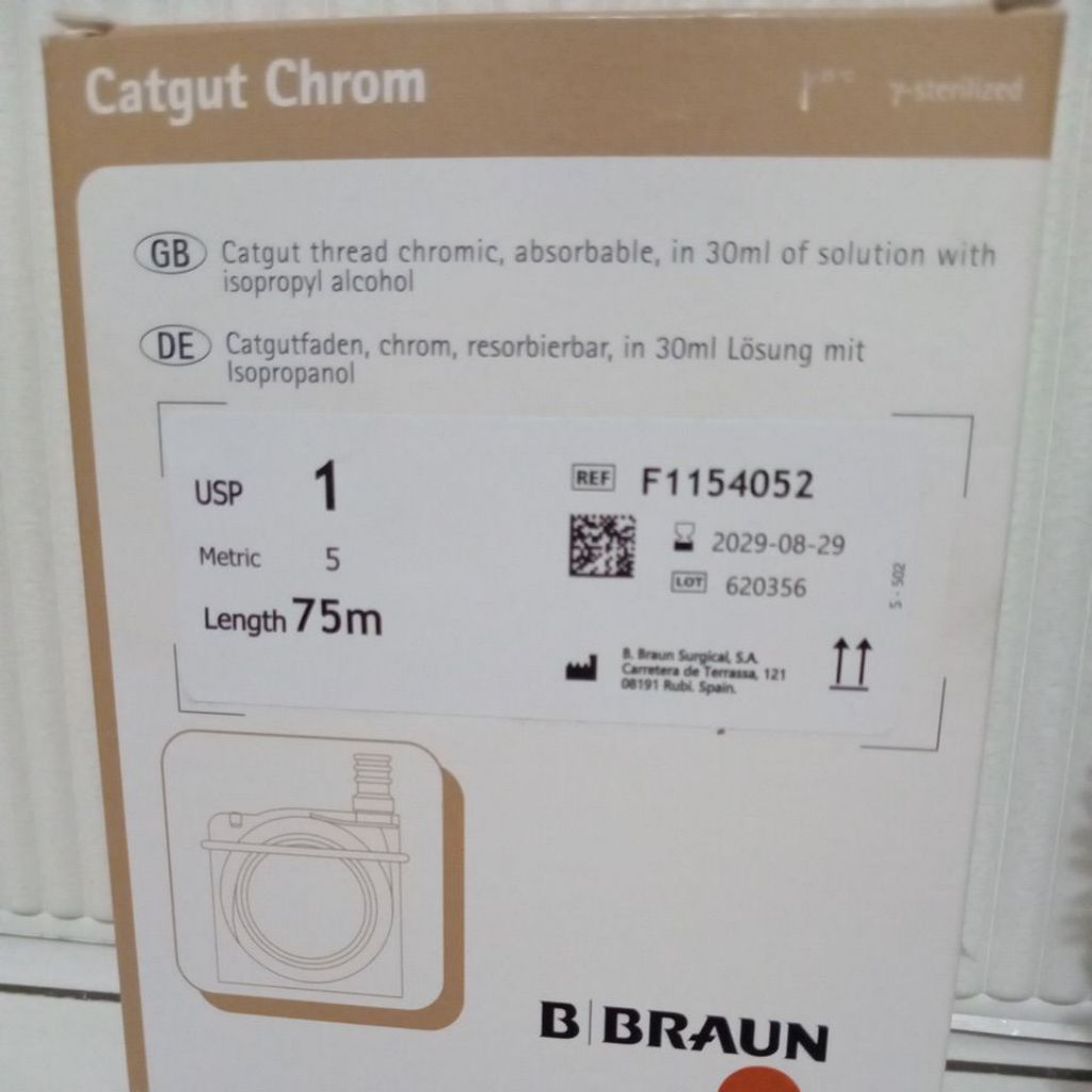 B Braun cat gut chromic 1 Original/Catgut chromic 1/catgut cromic 1/Benang chromic 1 exp 2029 bulan 