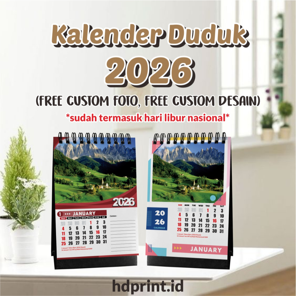 KALENDER DUDUK 2026 | KALENDER MEJA 2026 | KALENDER MEJA CUSTOM FOTO