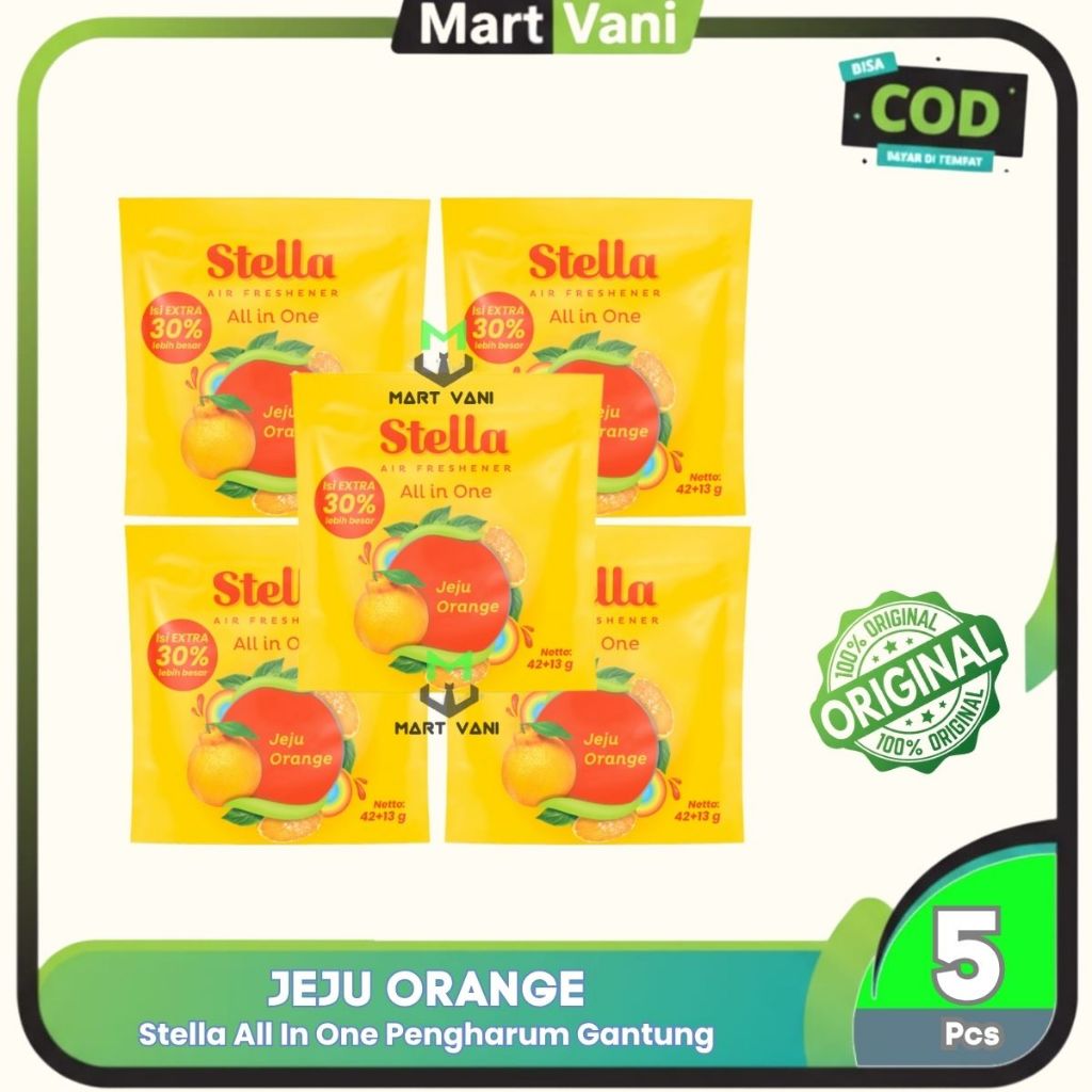 TERBARU 5 PCS STELLA ALL IN ONE 42+13GR - PENGHARUM GANTUNG RUANGAN - MOBIL