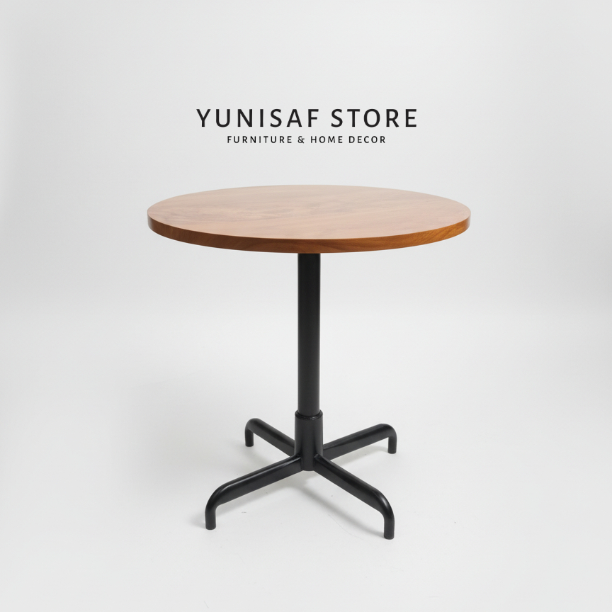 Meja Cafe Bundar Kaki Besi