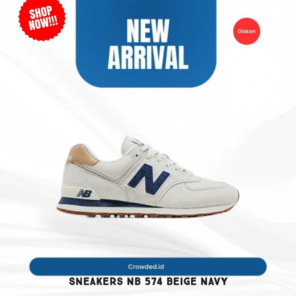 (CROWDED) Sneakers NB 574 Beige Navy