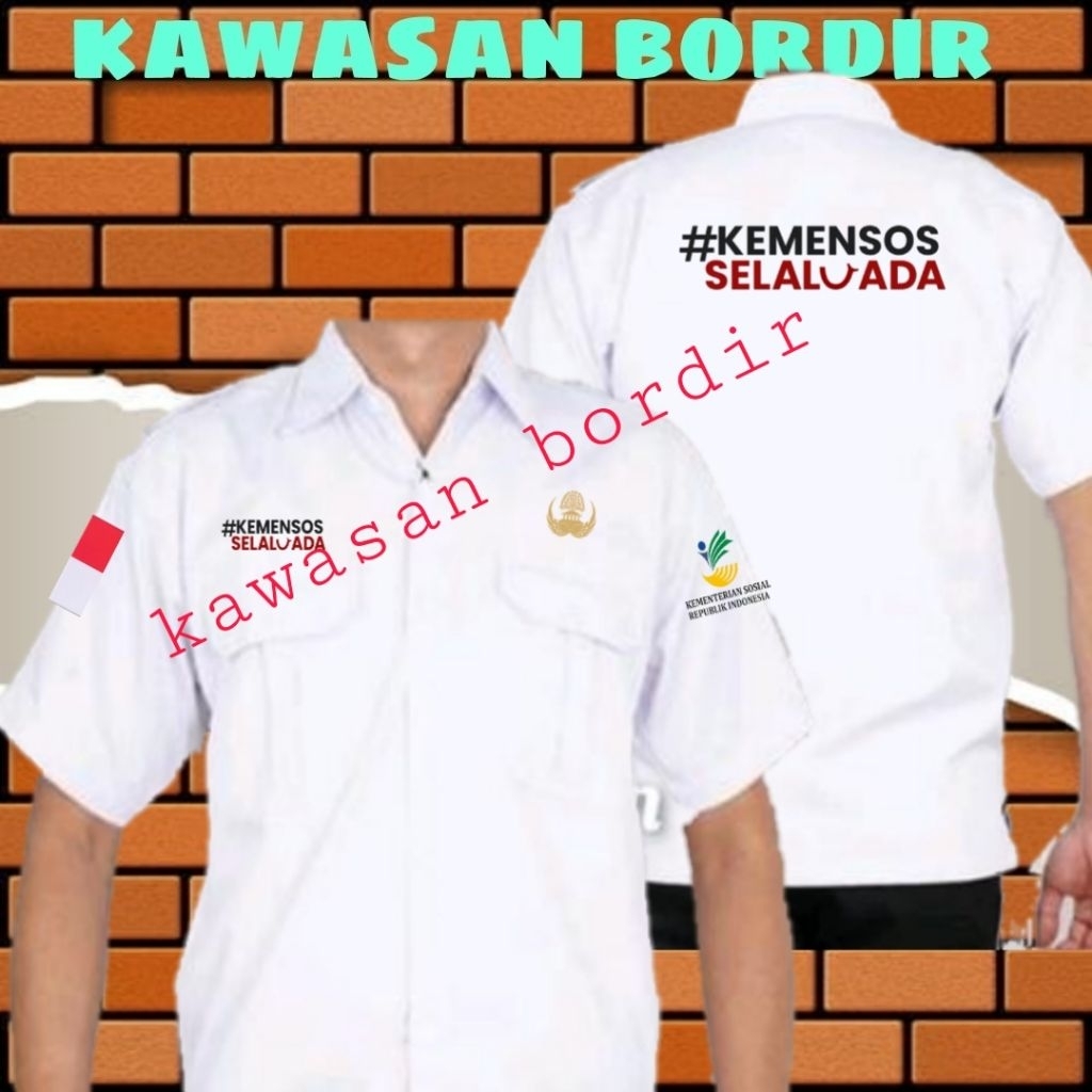 Terbaru kemeja Kemensos selalu ada korpri seragam Kemensos baju Kemensos pdh Kemensos RI full bordir