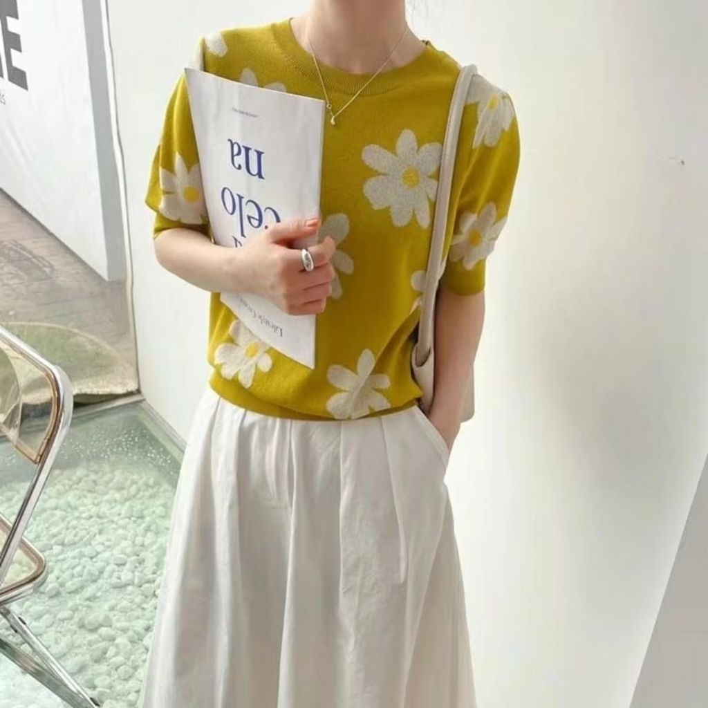 prelove atasan wanita knit bunga allsize