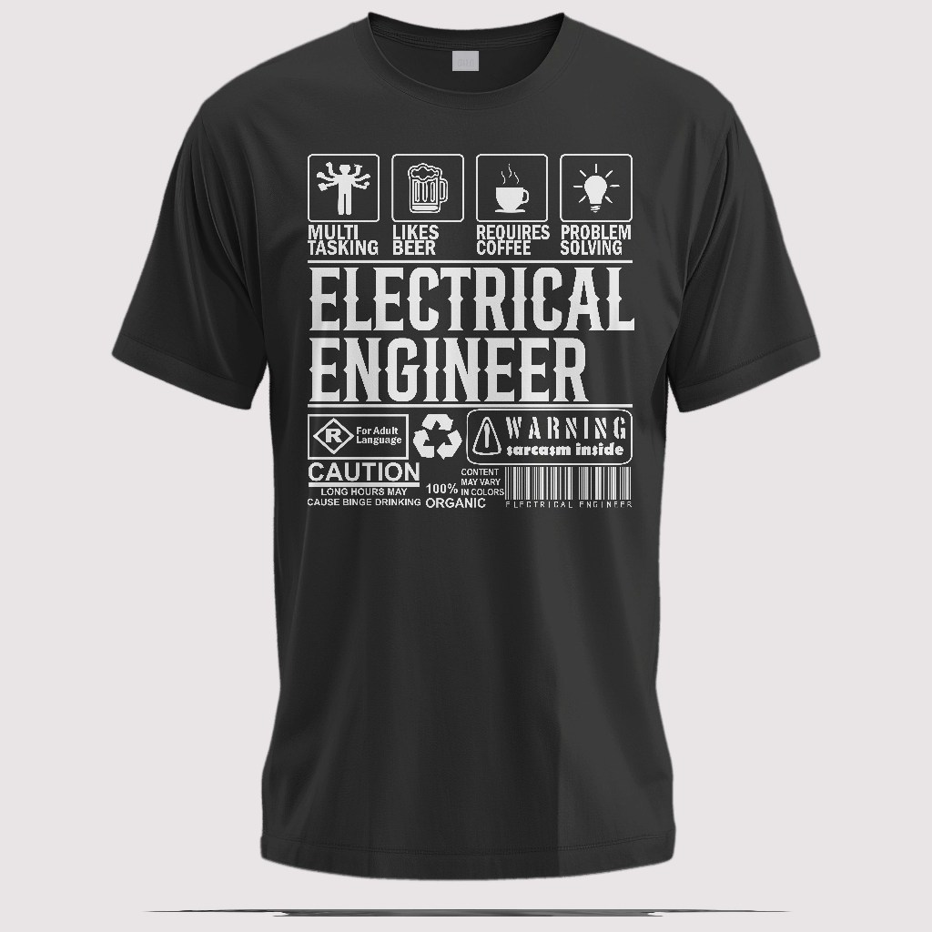 Kaos Distro Profesi Teknik Listrik | Electrician Engineer Label Design Short T Shirt