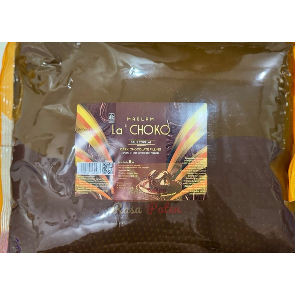 DARK COKLAT FILLING 5 kg Maglam La'Choko Halal BPOM RI Filling Choki" Premium Enak Lezat