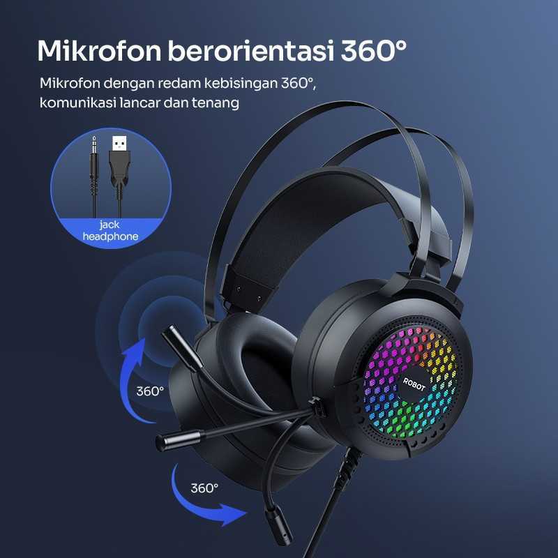 Robot RH-G30 Gaming Headset RGB 360 Mic