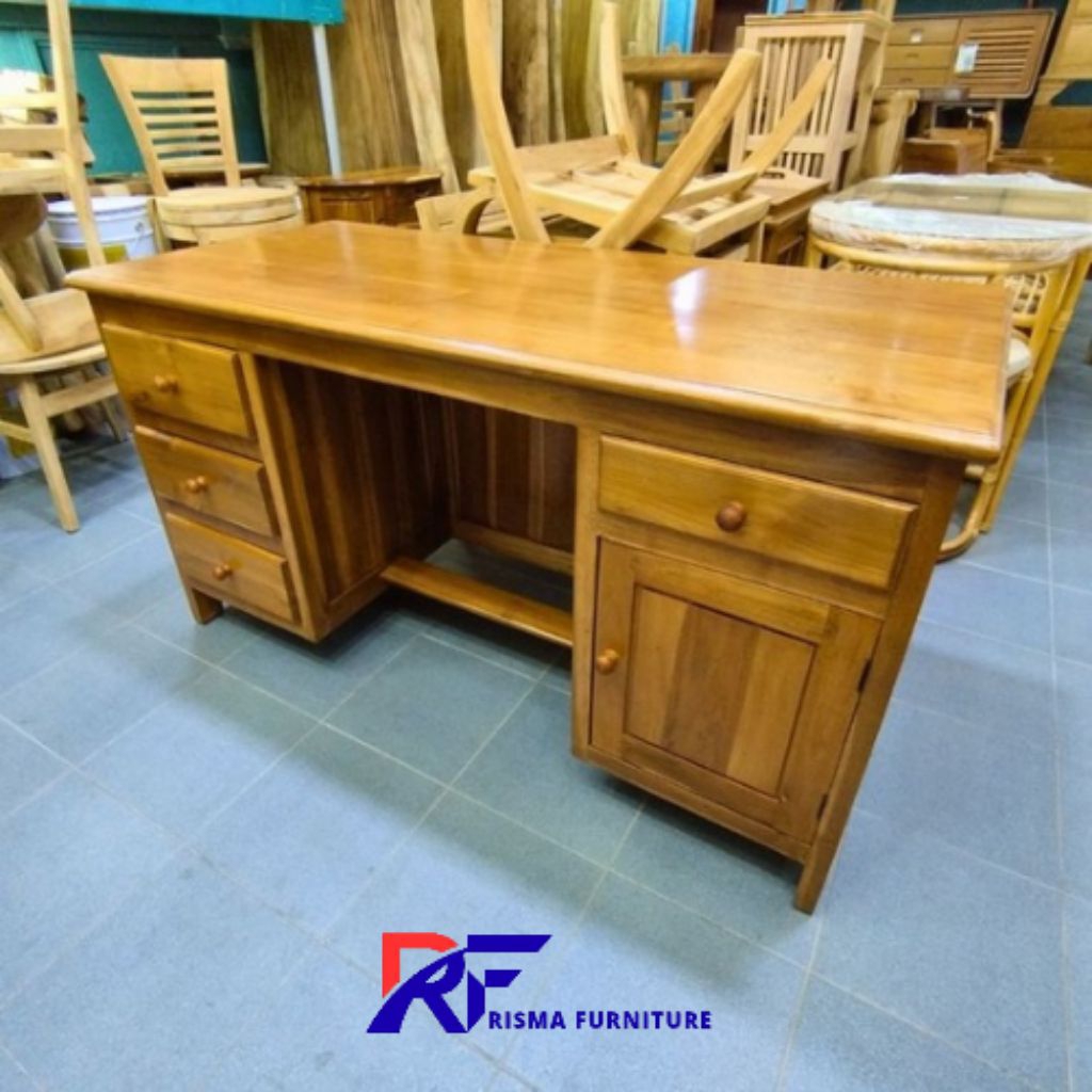 Meja Kantor Kayu Jati Meja Belajar dengan laci