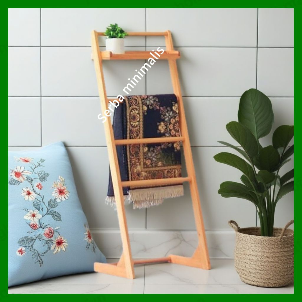 Rak kayu gantungan sajadah/stand hanger gantungan mukena