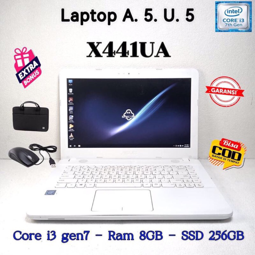 Laptop Asus X441U. Core i3 gen7. Ram 8GB. SSD 256GB. 14 inch. Windows 10.