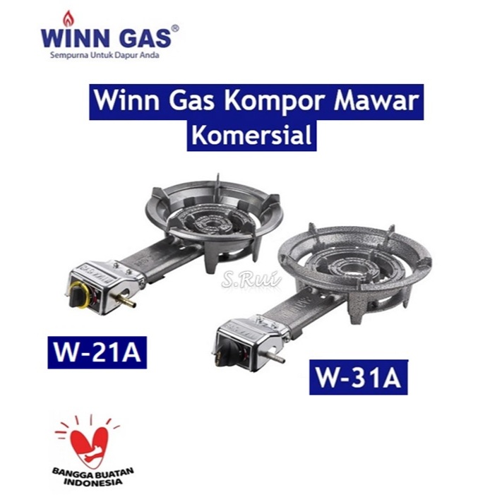 Winn Gas W-31A Kompor Gas Komersial 1 Tungku W31A Kompor Mawar Tekanan Rendah