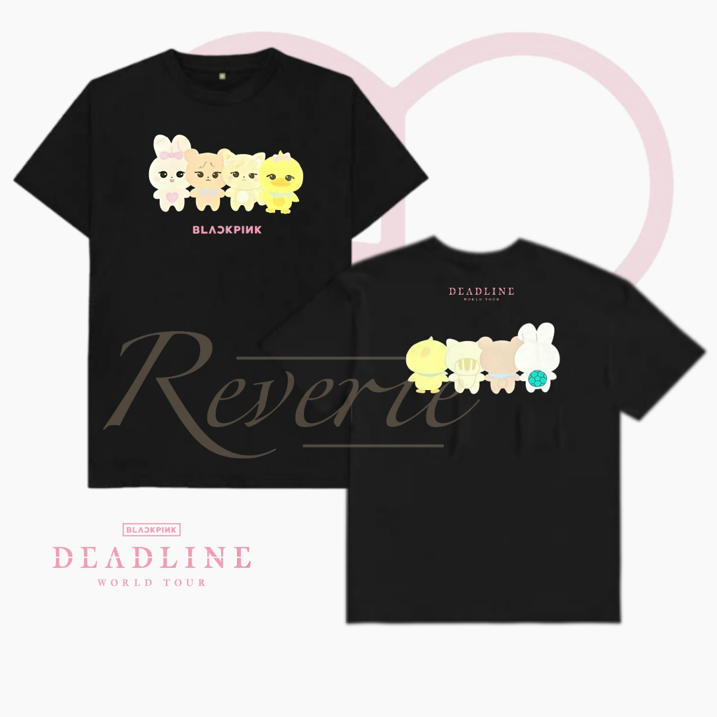 BAJU TSHIRT CHARACTER PLUSH DOLL BLACKPINK MERCH DEADLINE WORLD TOUR CONCERT 2025 KAOS BLINK BP BLAC