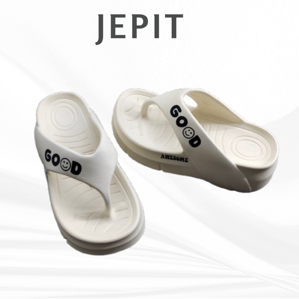 Sandal Jepit Wanita Sandal Wedges Karet Tinggi Kekinian