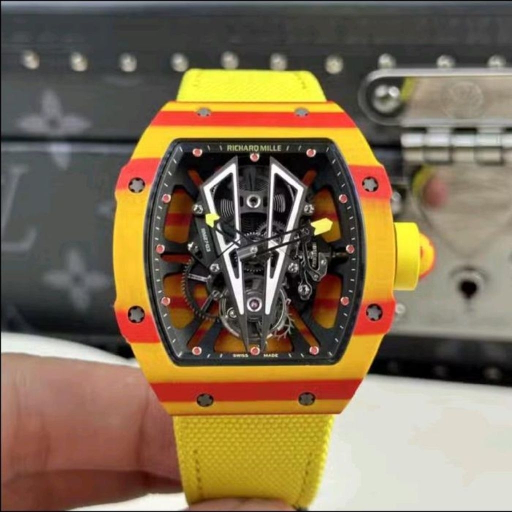 JAM TANGAN PRIA ELEGAN/JAM TANGAN SULTAN/JAM TANGAN RM 27-03 CARBON MANUAL WINDING DM 41MM