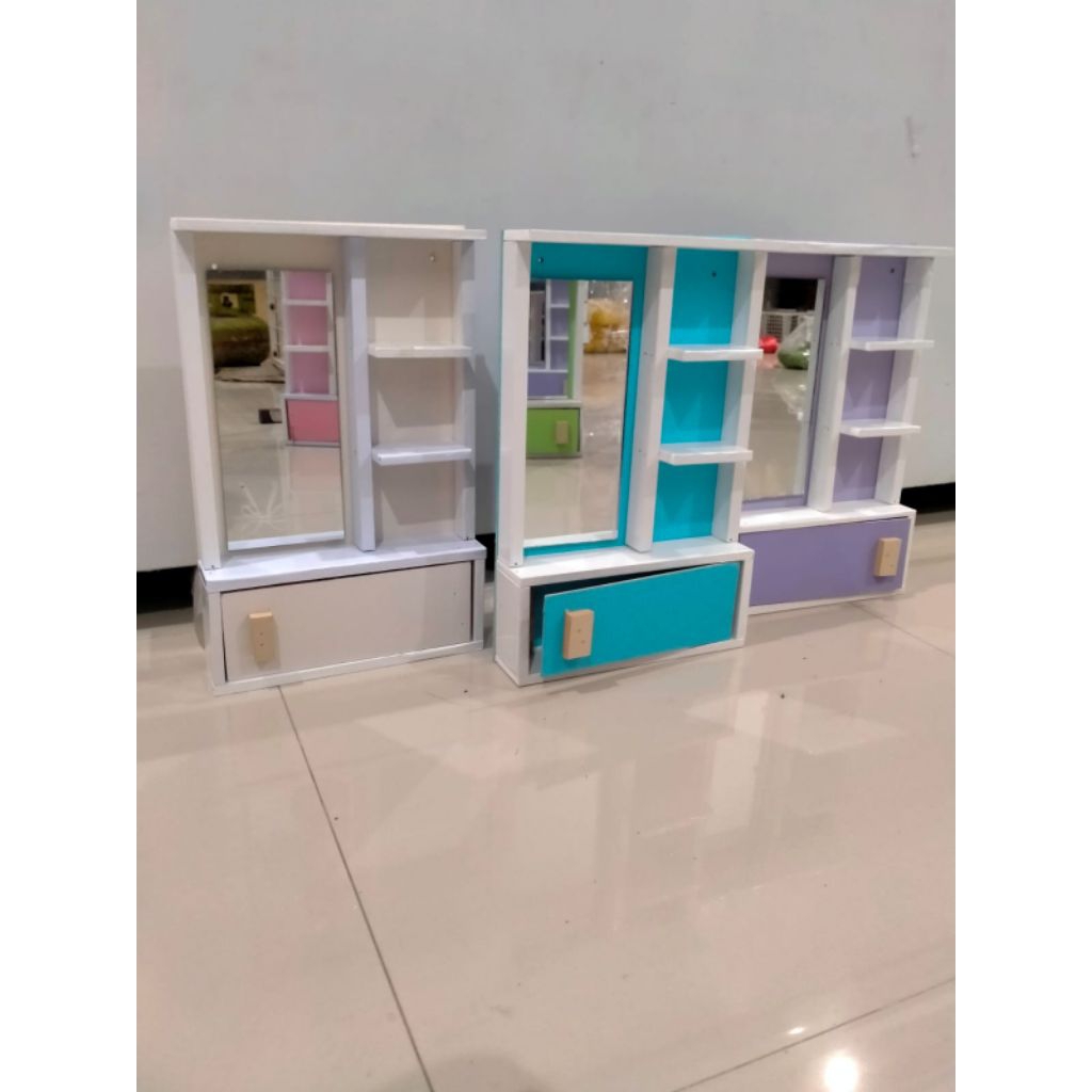 RAK KOSMETIK LACI GANTUNG MINI/CERMIN RIAS/ MINIMALIS RAK RIAS KOSMETIK RAK RIAS MAKE UP KAYU MINI