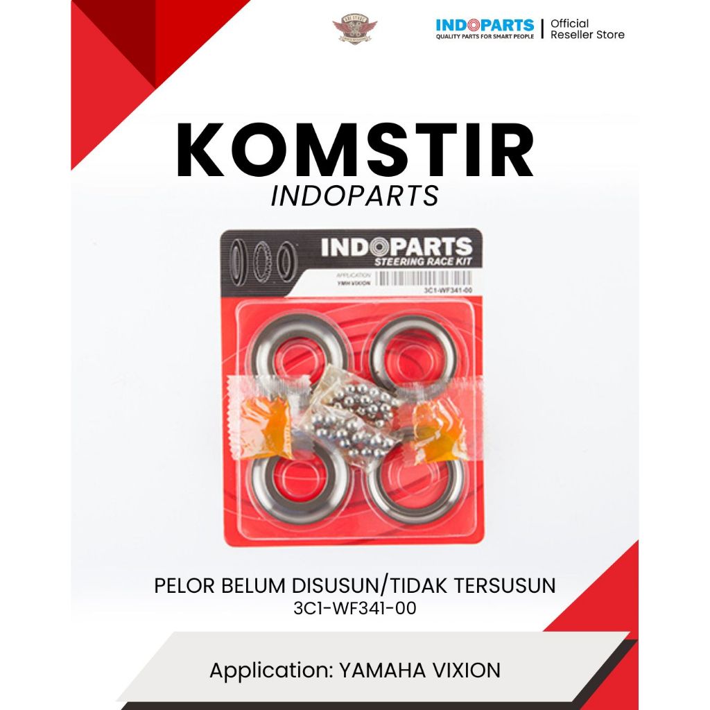 Komstir/Steering race kit Indoparts Yamaha Vixion, 3C1-WF341-00, Pelor pisah (belum tersusun)