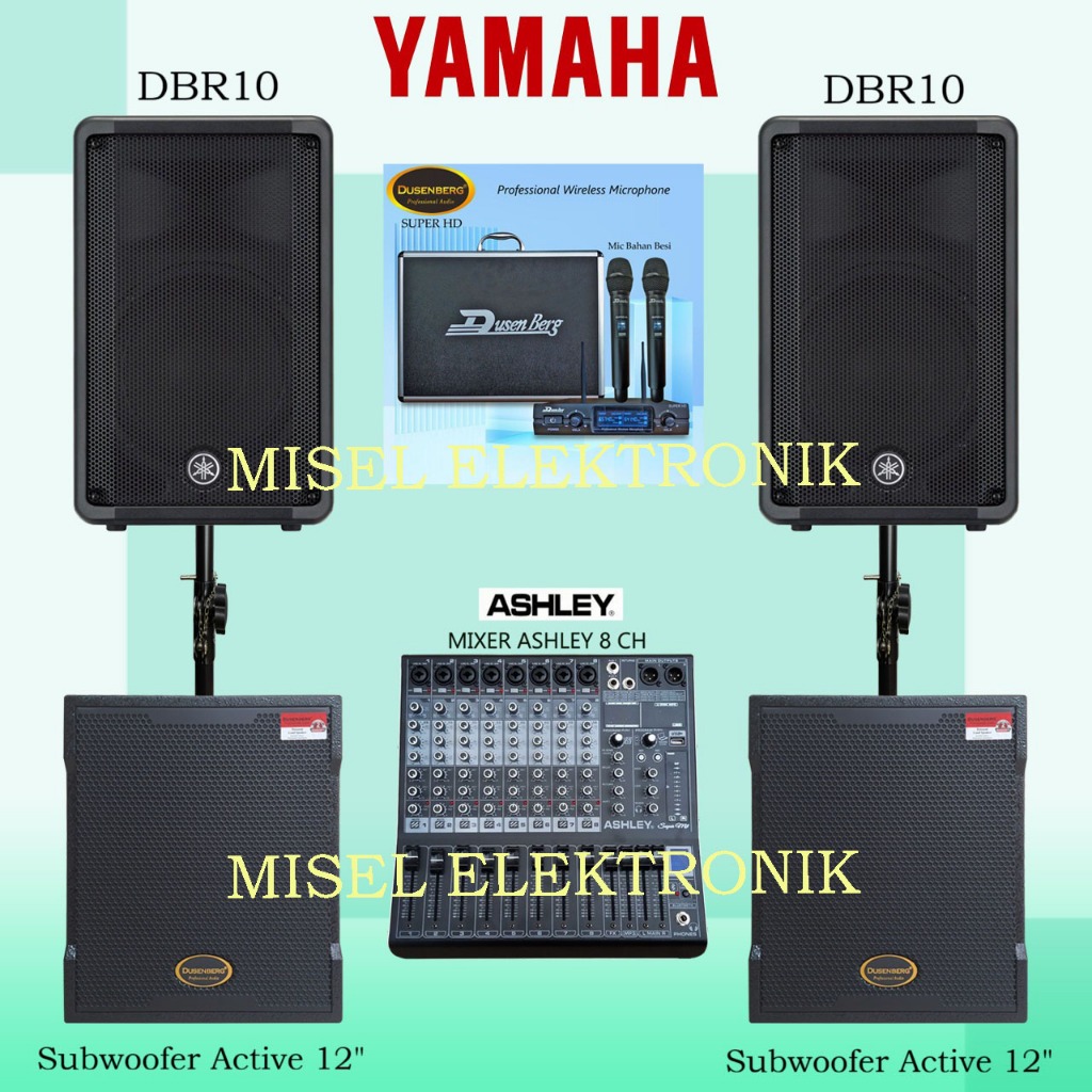 Paket Sound System Outdoor Speaker Aktif 10 Inch Yamaha DBR10 Subwoofer 12 Inch