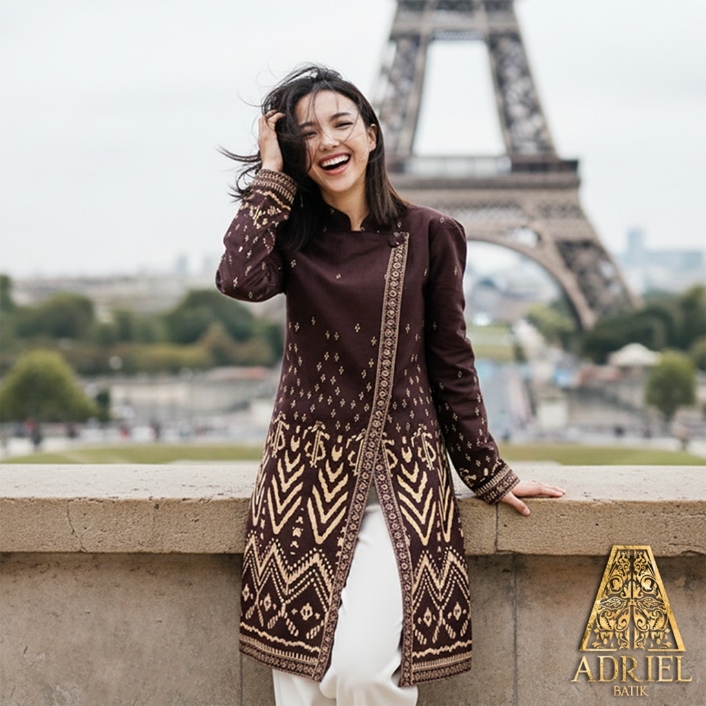 hot sale rayendra kemeja/tunik batik tulis premium - batik premium solo lengan panjang reguler fit