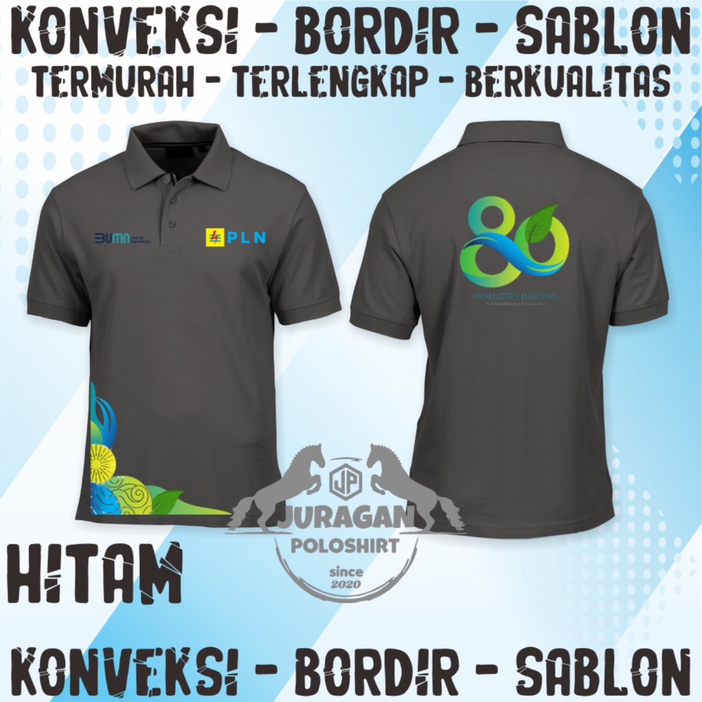 KAOS KERAH PLN - KAOS KERAH HARI PLN 80 - BAJU PLN - POLOSHIRT PLN - POLOSHIRT PLN HARI 80