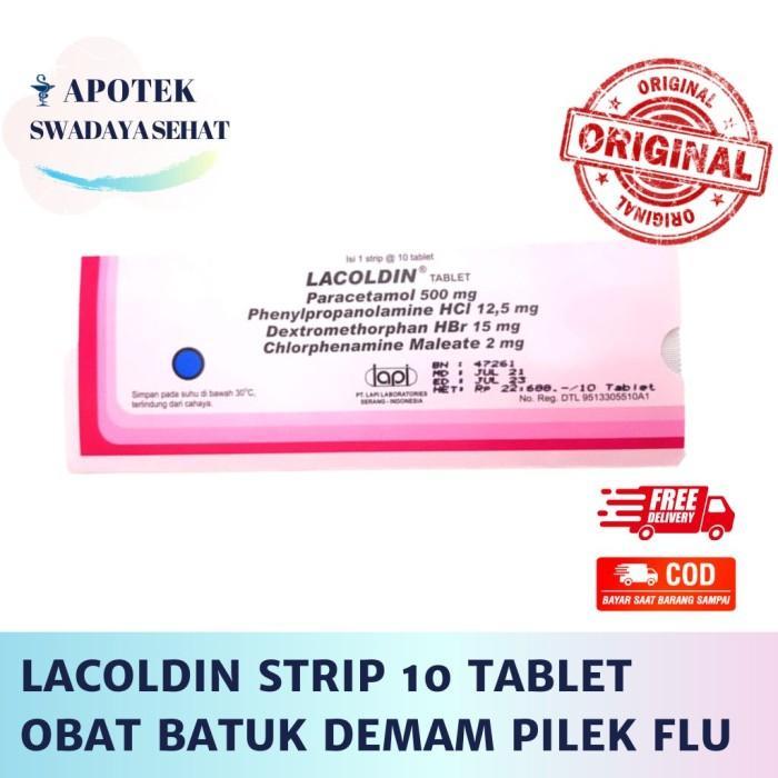 Lacoldin Strip 10 Tablet Obat Demam Batuk Dewasa