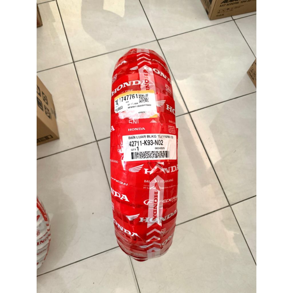 Ban Luar AHM Honda 42711-K93-N02 110/90-12 Tubeless / Ban Belakang Sepeda Motor Scoopy