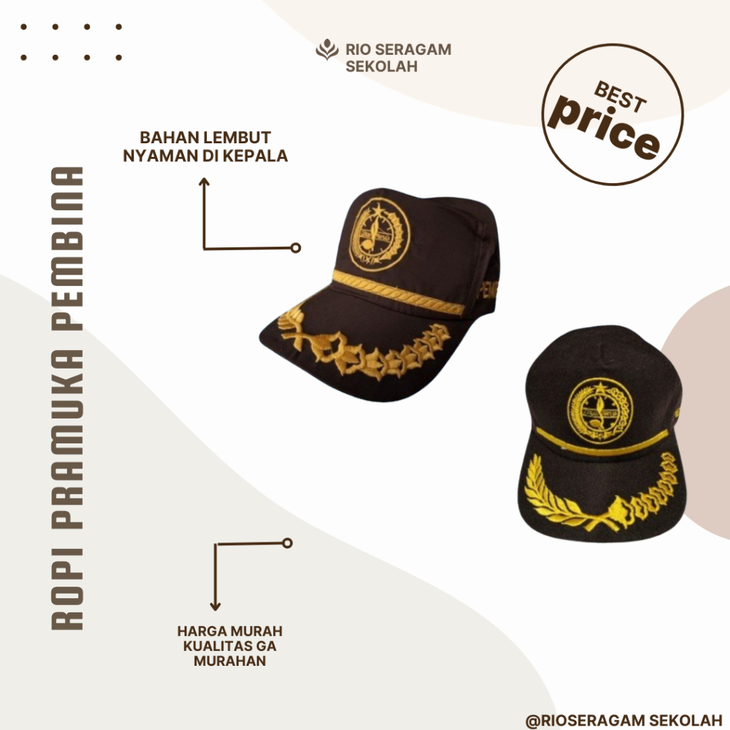 TOPI PRAMUKA PEMBINA LAKI LAKI / TOPI PEMBINA PUTRA / KUARNAS PNS PEREMPUAN, KOPEAH PRAMUKA PEMBINA