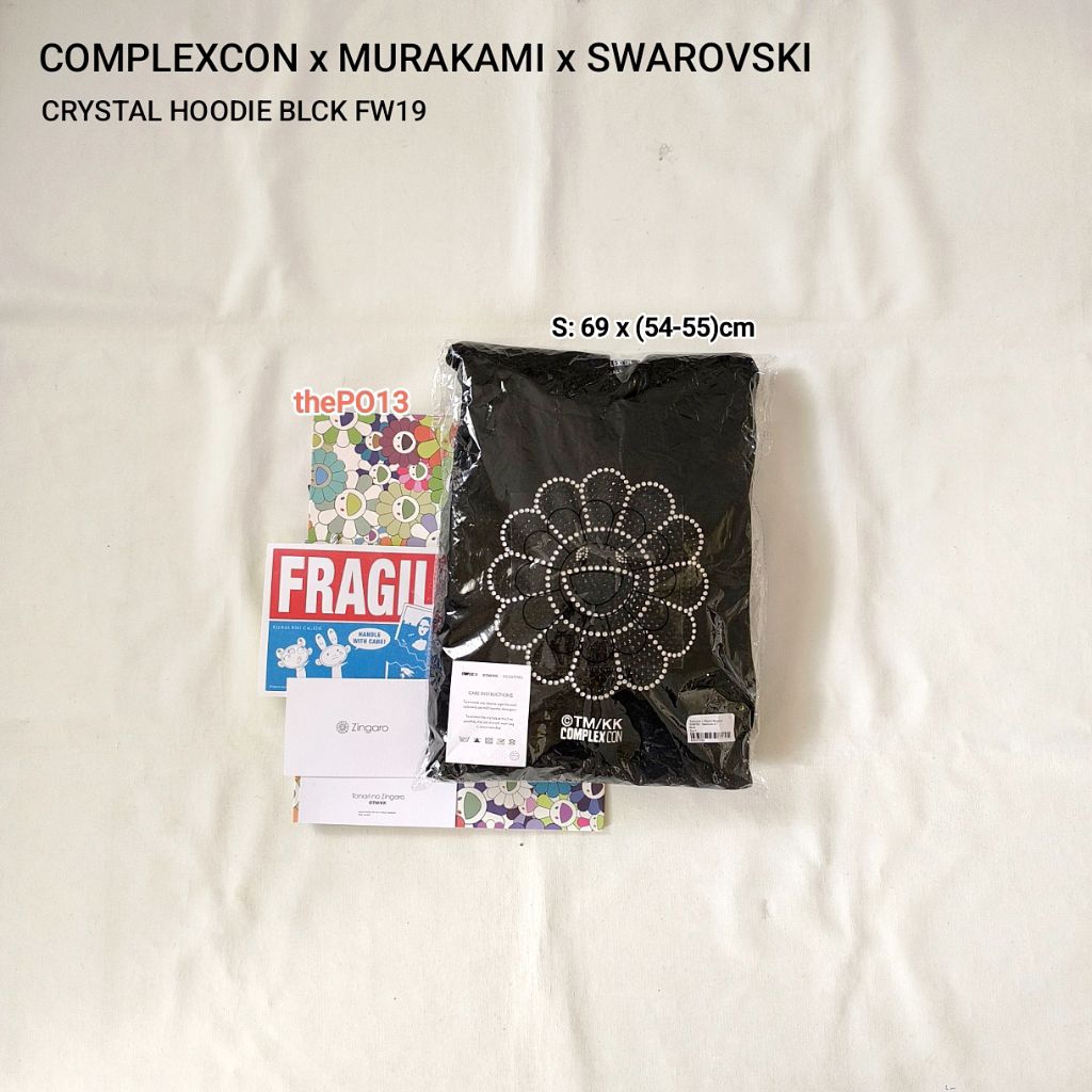 COMPLEXCON X MURAKAMI TMKK X SWAROVSKI CRYSTAL FLOWER HOODIE BLACK FW19 AUTHENTIC 100% BNIP