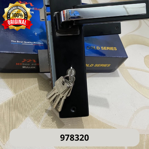 MULLER - Kunci Pintu Besar Tipe 978320| Pintu Utama black / cp 1 Set Lengkap