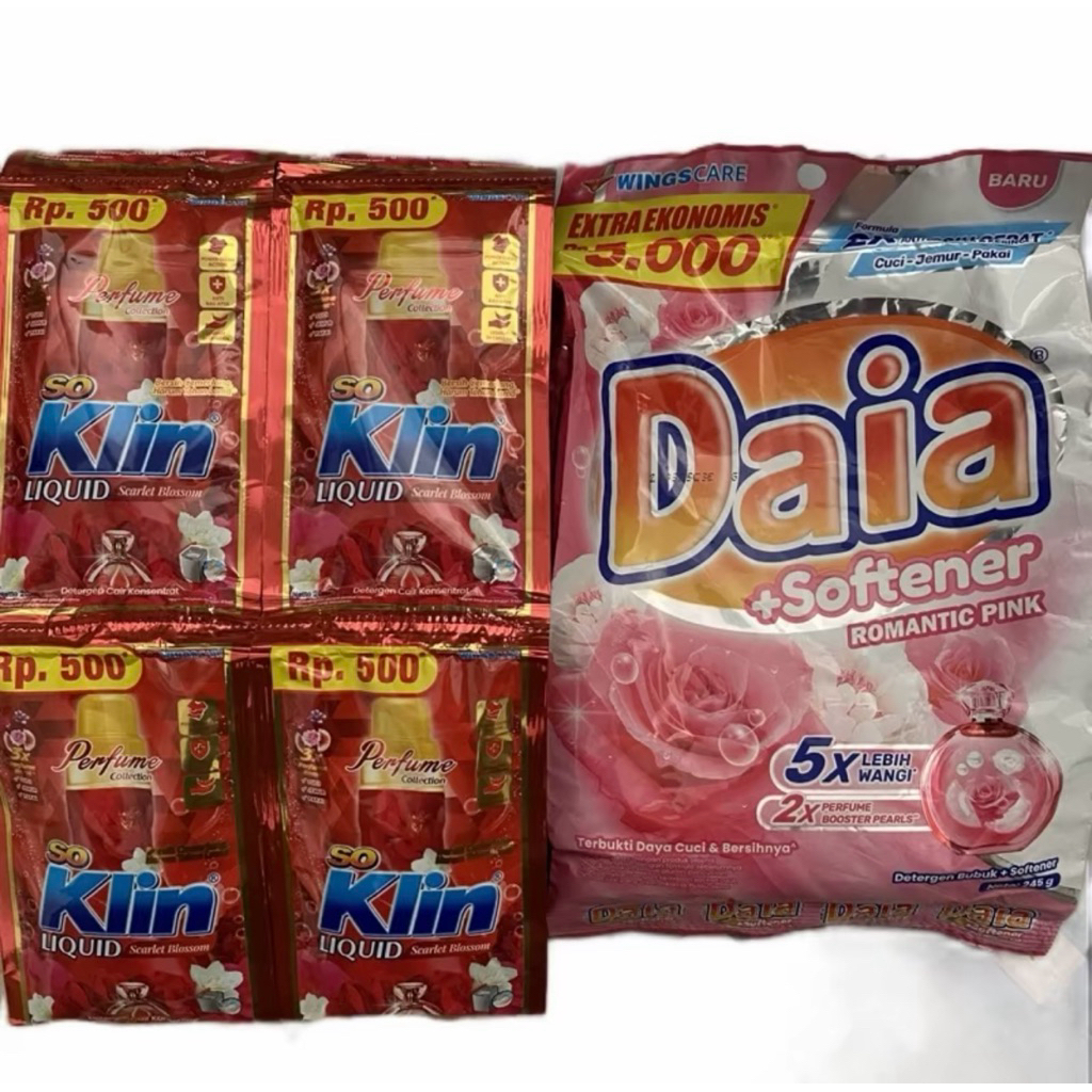 PAKET BUNDLING 2 - So Klin Cair 2 Renceng (500an) + Daia (5000an) - Promo Bundling - Paket Hemat