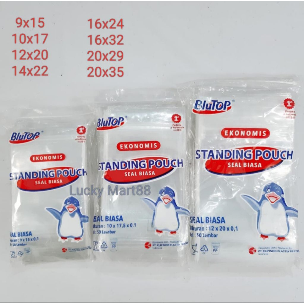 [ 1 Pack 50 Pcs ] Standing Pouch Plastik Zip Lock