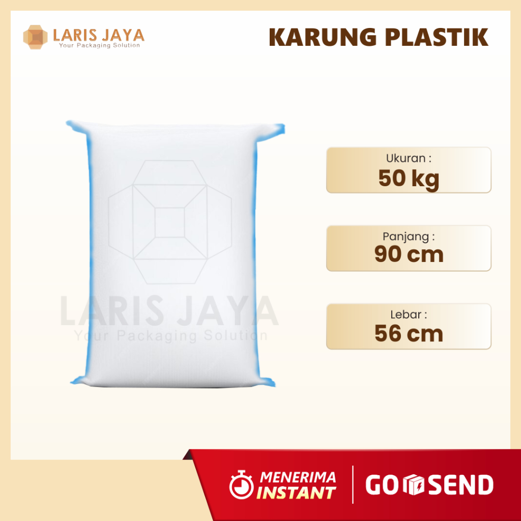 KARUNG BERAS PUTIH SUSU POLOS 50 KG UKURAN 56X90