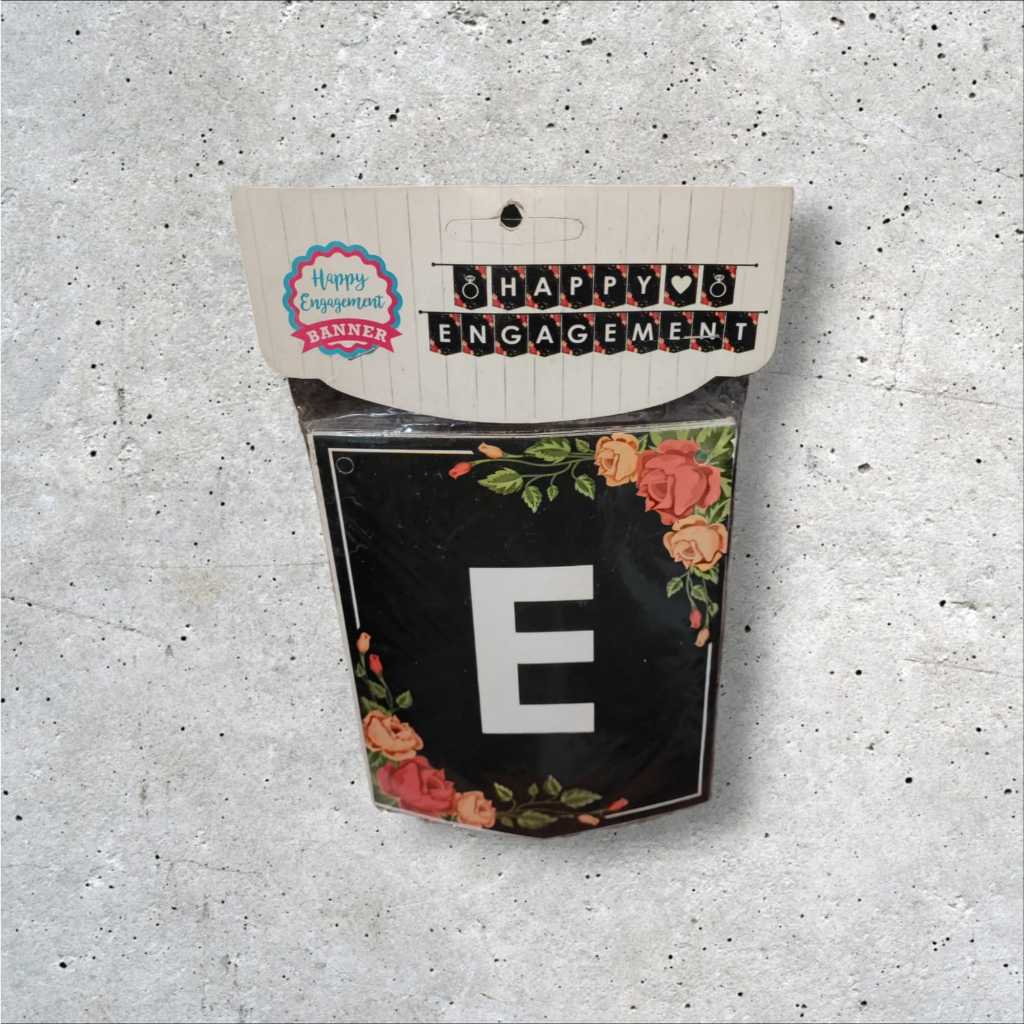Banner Happy Engagement/ Bunting Flag Engagement/ Banner Tunangan