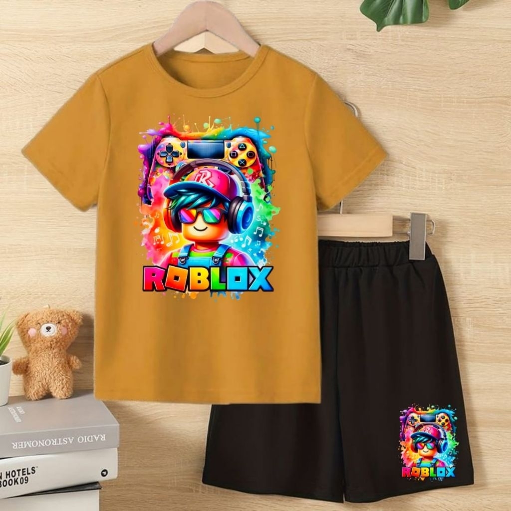 setelan baju anak roblox unisex cewek cowok