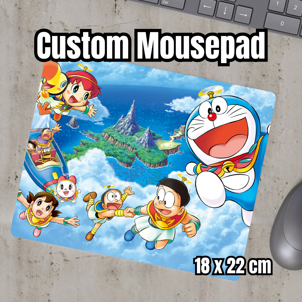 Custom Mousepad Foto / Nama / Desain Sendiri – Alas Mouse Unik Hadiah Kantor Lucu