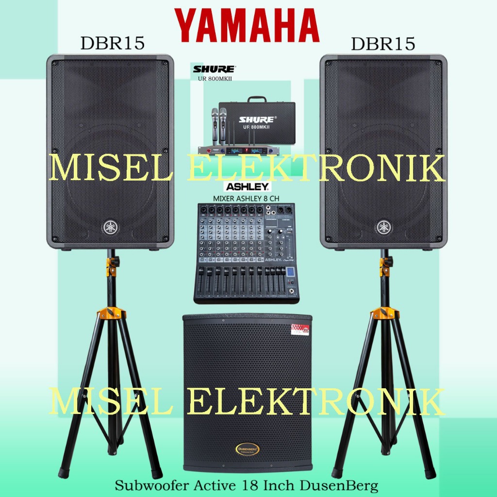 Paket Sound System indoor Speaker Aktif 15 Inch Yamaha DBR15 Sub 15 Inch Dusenberg