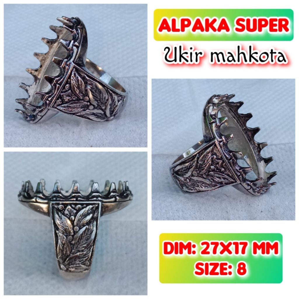 cincin emban batu akik batu permata alpaka super ukir Bali.79