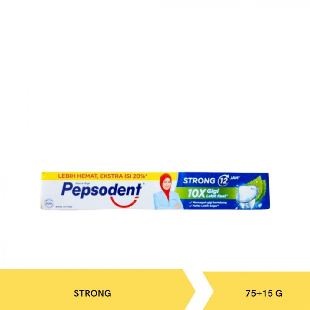 Pepsodent Strong Paket Hemat isi 3pack 75+15gr