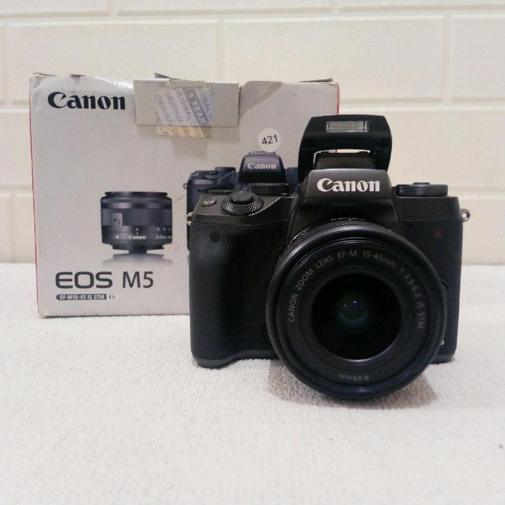 Canon eos M5 lensa 15-45mm kamera mirrolles second