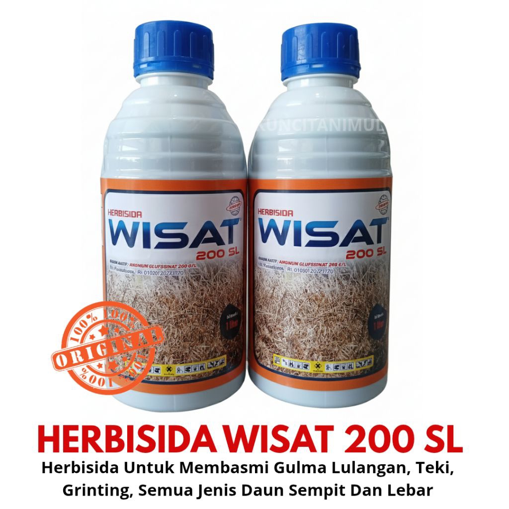 Herbisida Wisat  Herbisida Amonium Glufosinat Membasmi Gulma Rumput Lulangan, Teki, Grinting, Alang²
